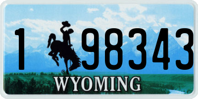 WY license plate 198343