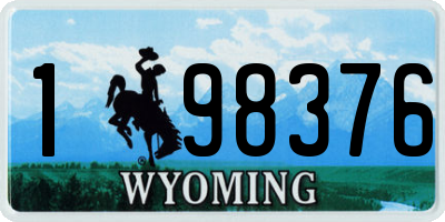 WY license plate 198376