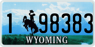 WY license plate 198383