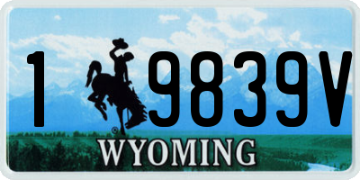 WY license plate 19839V