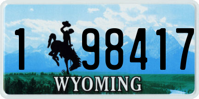 WY license plate 198417
