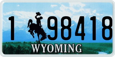 WY license plate 198418
