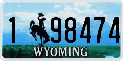WY license plate 198474