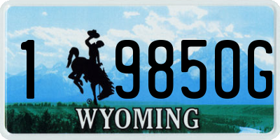WY license plate 19850G