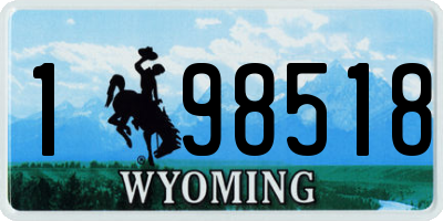 WY license plate 198518