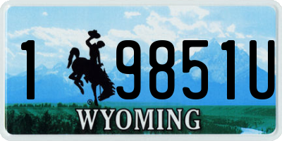 WY license plate 19851U