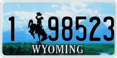 WY license plate 198523