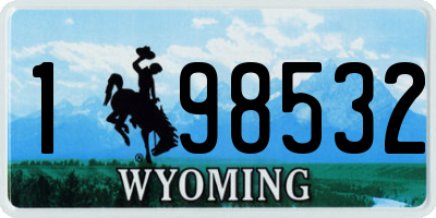 WY license plate 198532