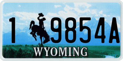 WY license plate 19854A