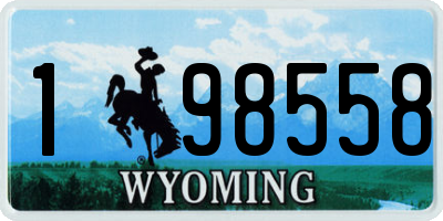 WY license plate 198558