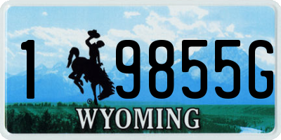 WY license plate 19855G
