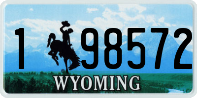 WY license plate 198572
