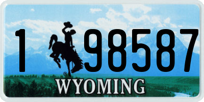 WY license plate 198587