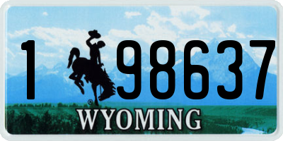 WY license plate 198637