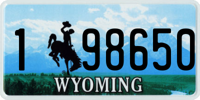 WY license plate 198650