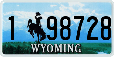WY license plate 198728