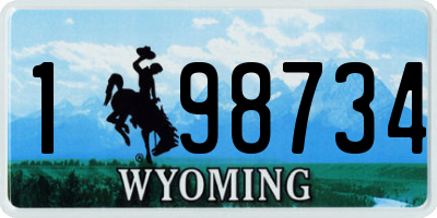 WY license plate 198734