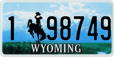 WY license plate 198749