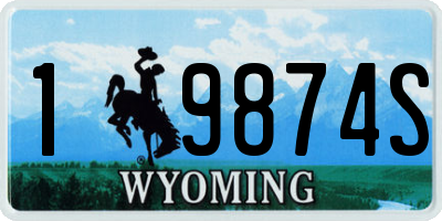 WY license plate 19874S