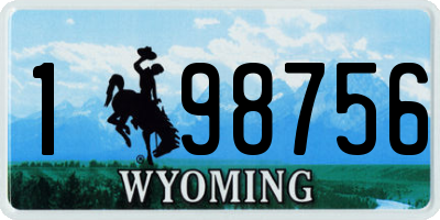 WY license plate 198756