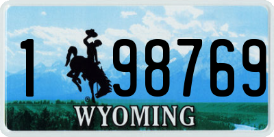 WY license plate 198769