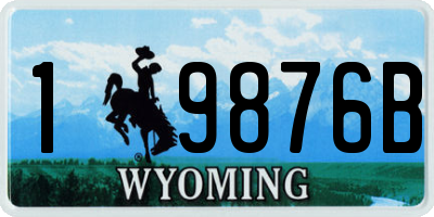WY license plate 19876B