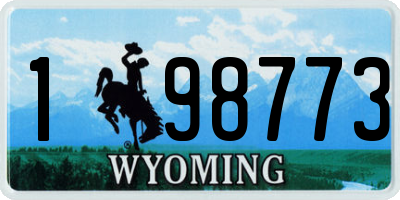 WY license plate 198773