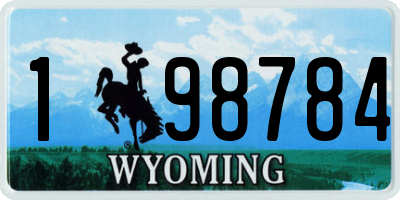 WY license plate 198784