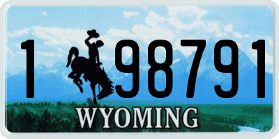 WY license plate 198791