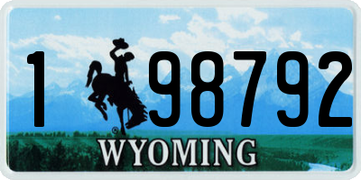 WY license plate 198792