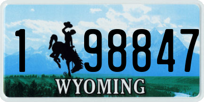 WY license plate 198847