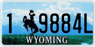 WY license plate 19884L