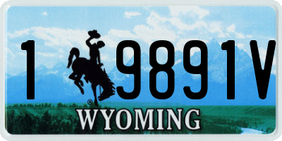 WY license plate 19891V