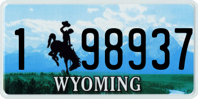 WY license plate 198937