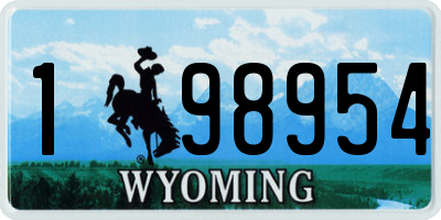 WY license plate 198954