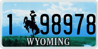 WY license plate 198978