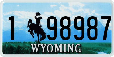 WY license plate 198987