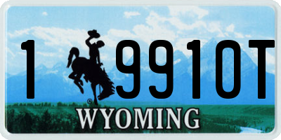 WY license plate 19910T