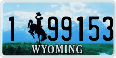 WY license plate 199153