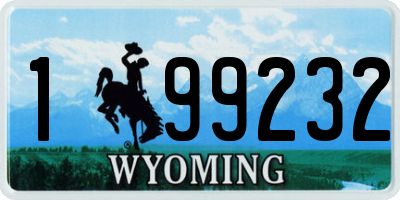 WY license plate 199232