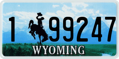 WY license plate 199247