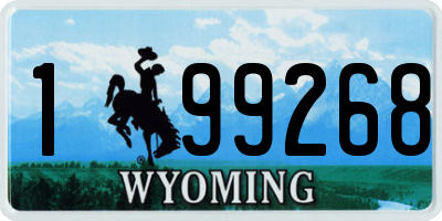 WY license plate 199268