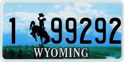 WY license plate 199292