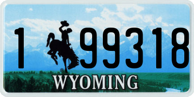 WY license plate 199318