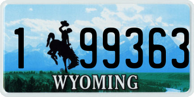 WY license plate 199363
