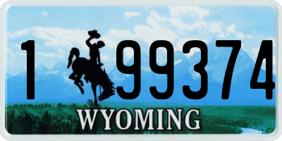 WY license plate 199374