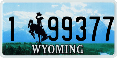WY license plate 199377
