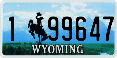 WY license plate 199647