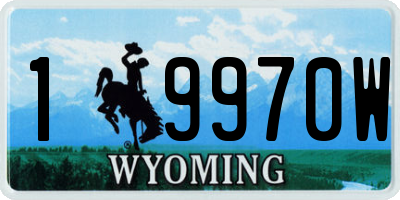 WY license plate 19970W