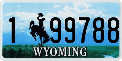 WY license plate 199788
